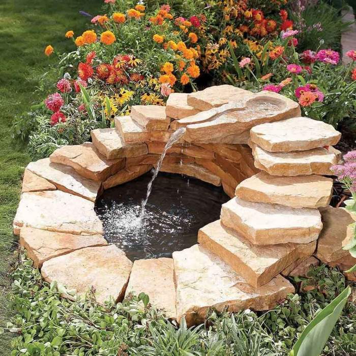 Diy fountain backyard